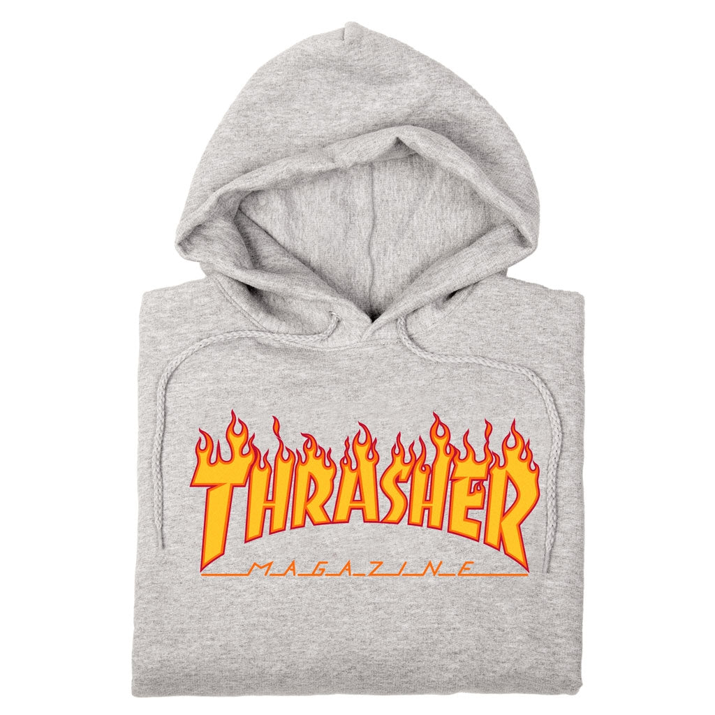 Thrasher - Polerón Canguro Flame Logo Grey - Lo Mejor De Thrasher - Solo Por $59990! Compra Ahora En Wallride Skateshop