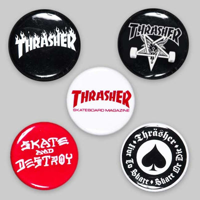 Thrasher - Pin logo buttons (Pack de 5)
