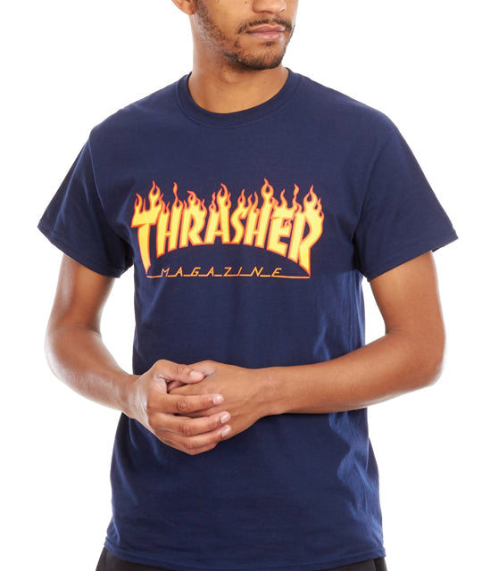 Thrasher - Polera Flame Logo Blue - Lo Mejor De Thrasher - Solo Por $24990! Compra Ahora En Wallride Skateshop