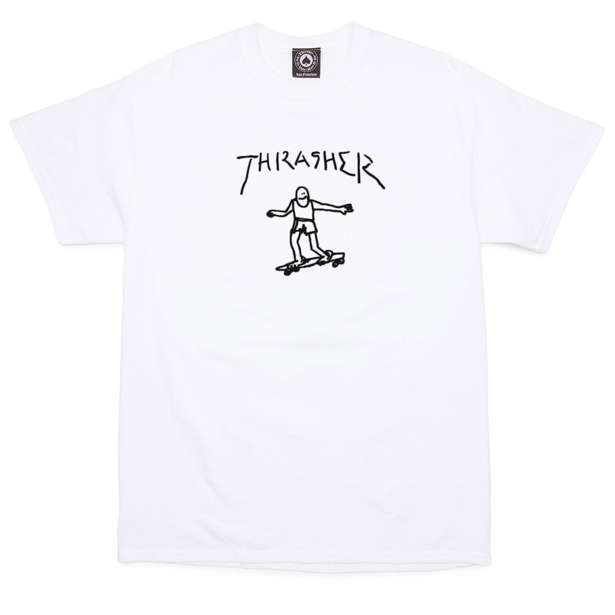 Thrasher Skate Polera Thrasher Blanca Ripndip Hombre Camiseta