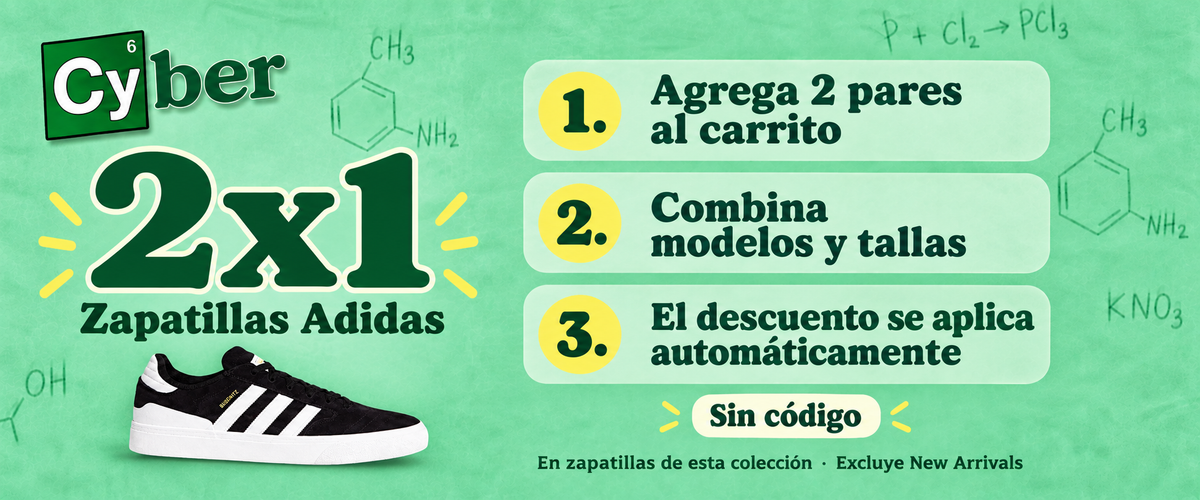 2x1 Zapatillas Adidas: agrega 2 pares al carrito, combina modelos y tallas. El descuento se aplica automáticamente, sin código. Excluye New Arrivals.
