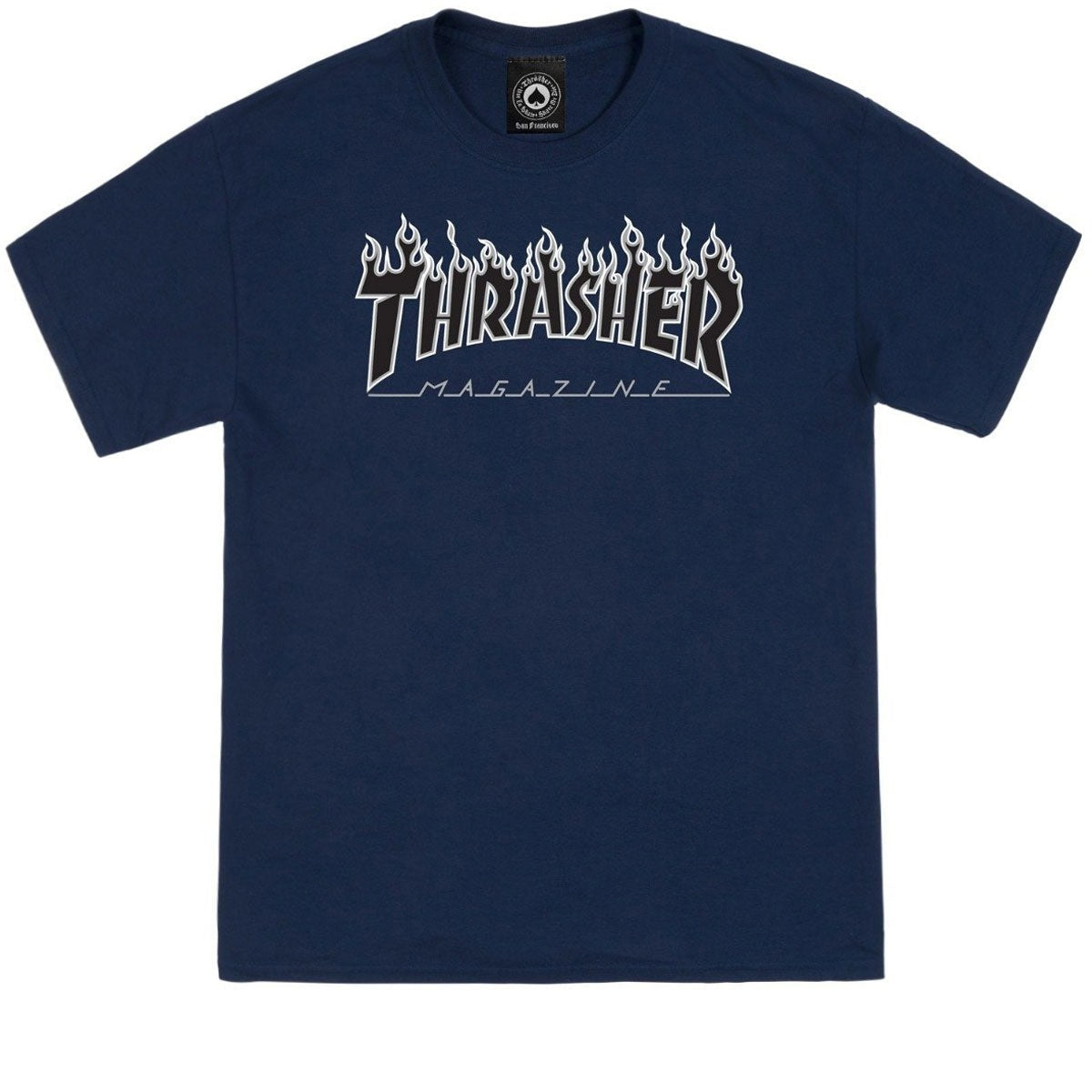 Thrasher - Polera Flame Logo Navy/Black - Lo Mejor De Thrasher - Solo Por $24990! Compra Ahora En Wallride Skateshop