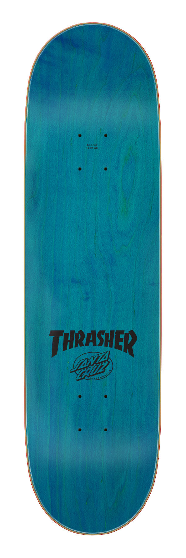 Santa Cruz - Tabla Thrasher Screaming Flame Logo 8.5x32.2 + lija