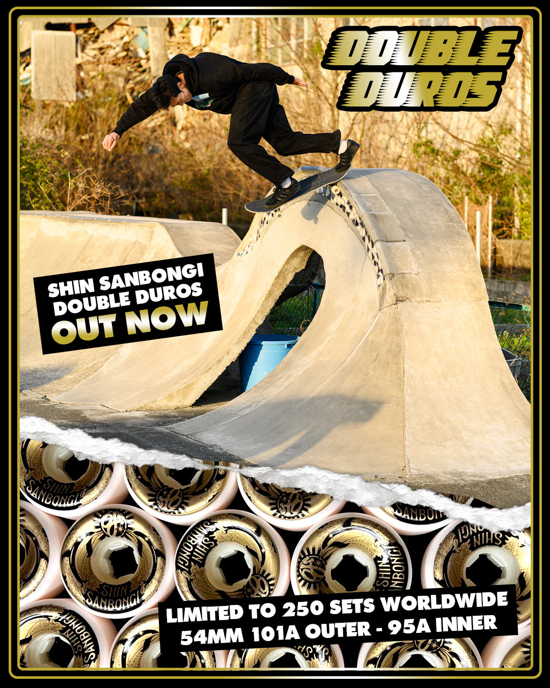 OJ - Ruedas Shin Sanbongi Dolphins Gold Double Duro White Mini Combo 101a/95a 54mm - Lo Mejor De OJ Wheels - Solo Por $54990! Compra Ahora En Wallride Skateshop