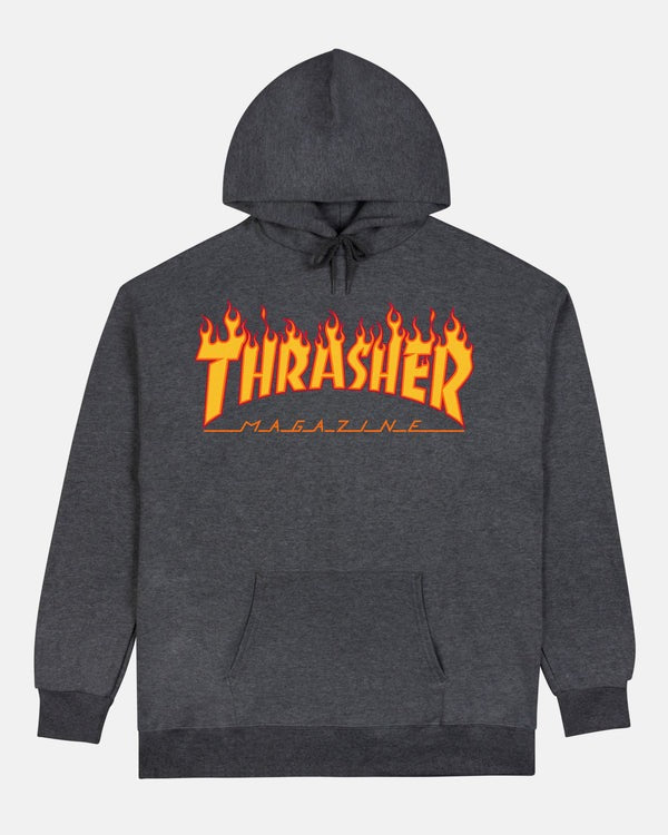 Thrasher - Poleron Canguro Flame Dark Heather - Lo Mejor De Thrasher - Solo Por $59990! Compra Ahora En Wallride Skateshop