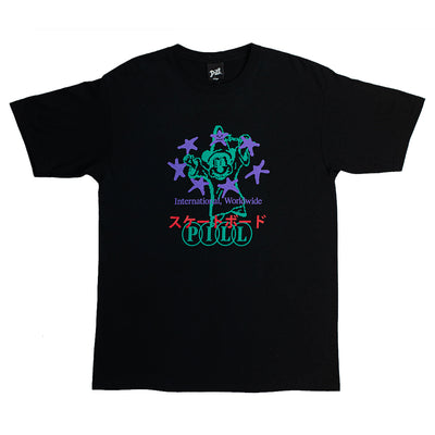 Pill - Polera International Worldwide Black - Lo Mejor De The Pill Company - Solo Por $19990! Compra Ahora En Wallride Skateshop