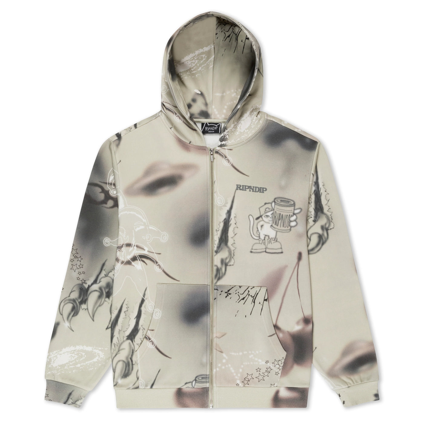 Ripndip - Poleron Canguro Stargazing Zip Up Off White