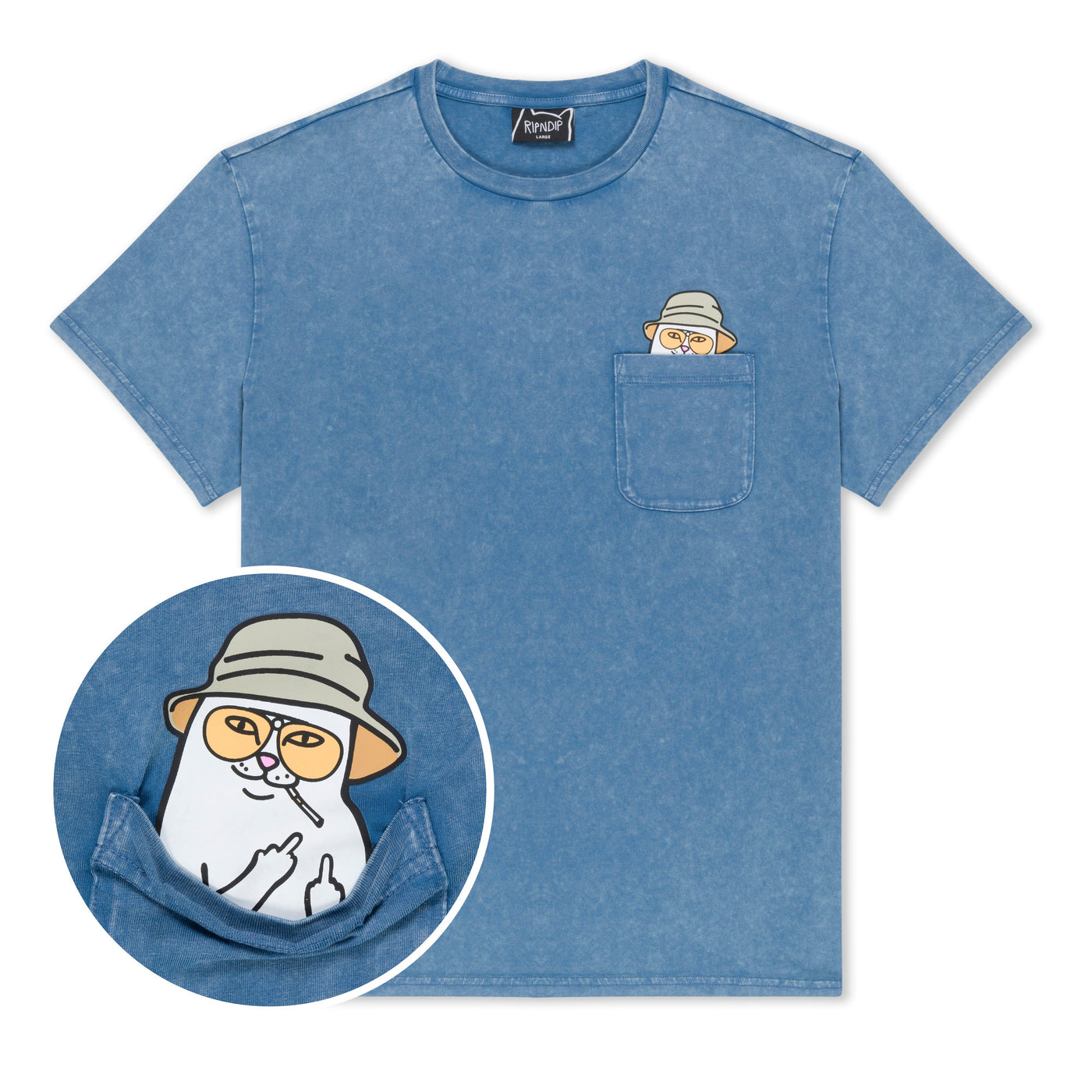 Ripndip - Polera Nermal S Thompson Pocket Slate Mineral Wash