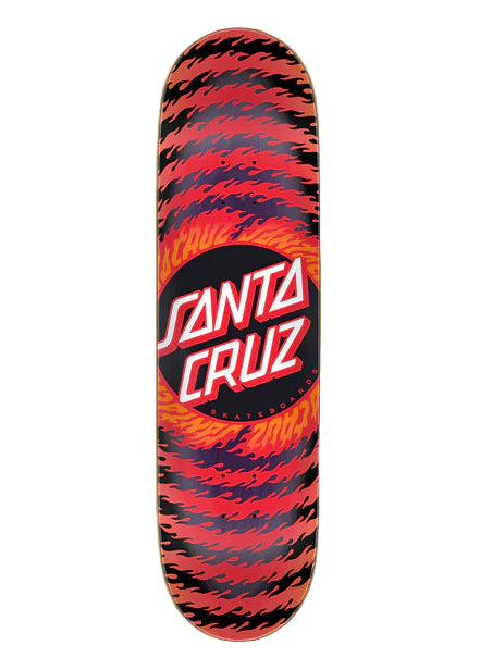 Santa Cruz - Tabla Flame Ringed Dot 7 Ply Birch 8.5x32.2 + lija de regalo