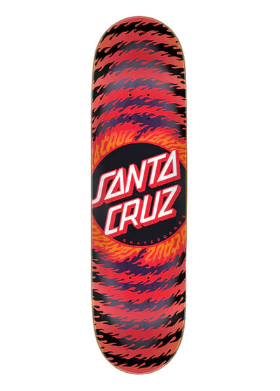 Santa Cruz - Tabla Flame Ringed Dot 7 Ply Birch 8.5x32.2 + lija de regalo
