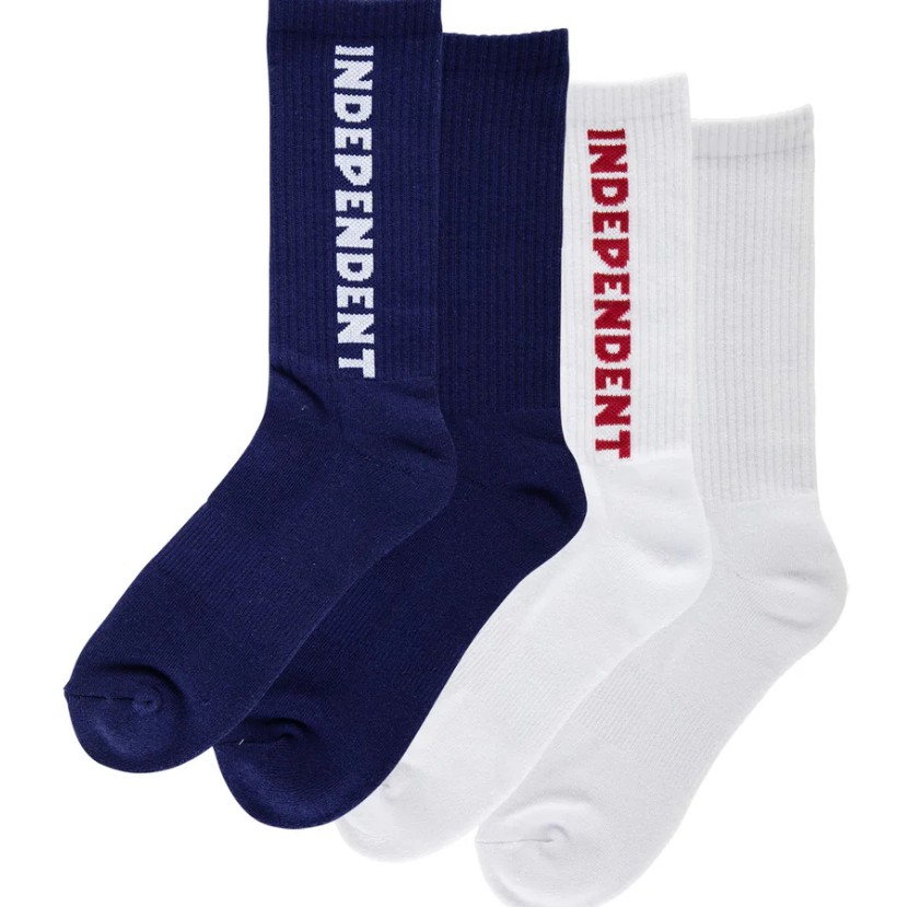 Independent - Calcetines Baseline White/Navy (Pks/2)