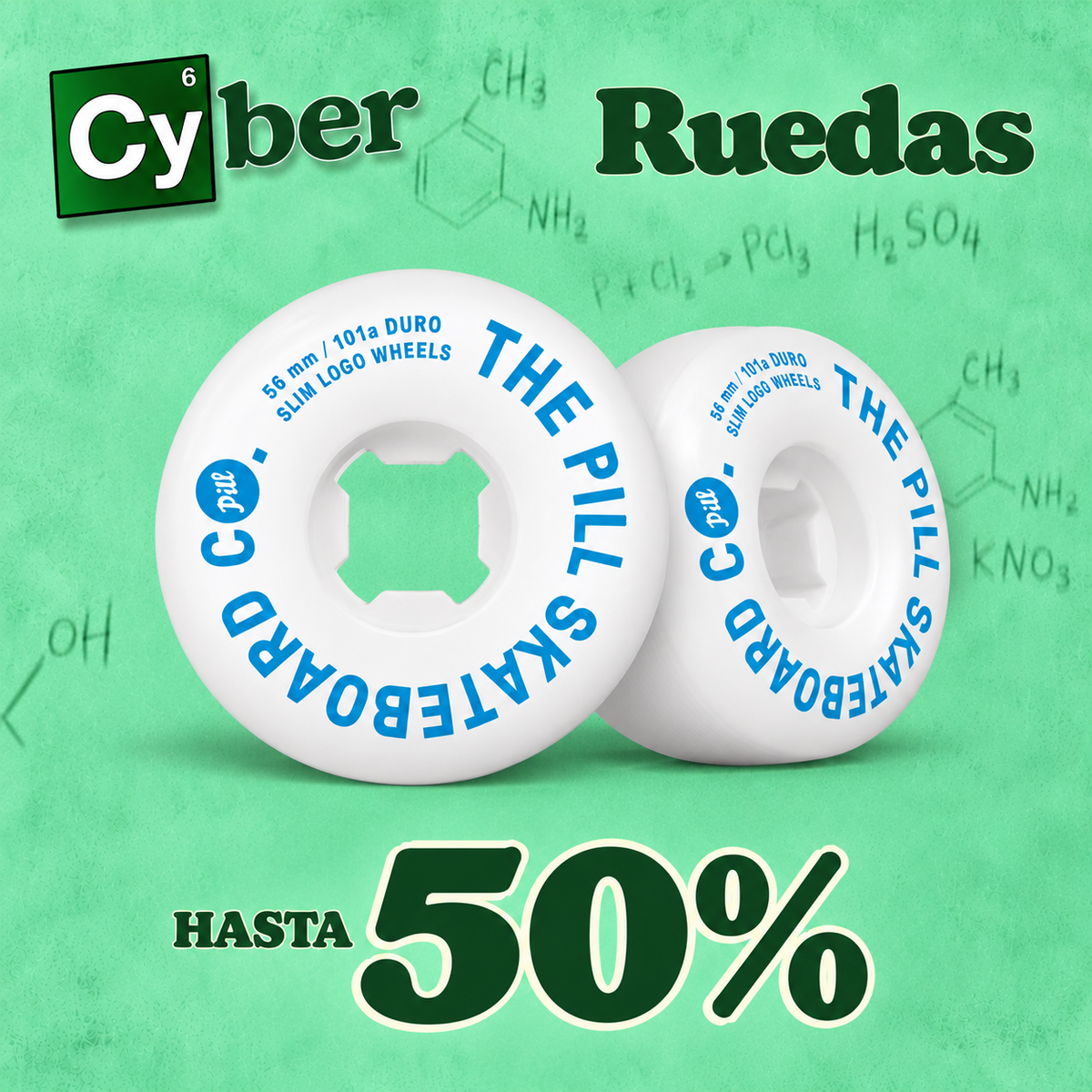 Ruedas Cyber · Hasta 50%
