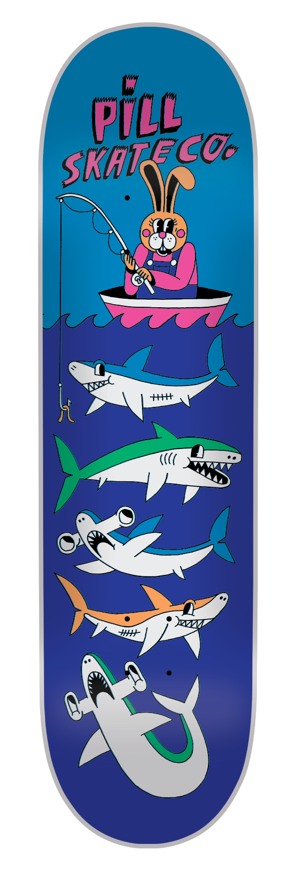 Pill - Tabla Fishing Sharks Blue 8.75x32.15 - Lo Mejor De The Pill Company - Solo Por $29990! Compra Ahora En Wallride Skateshop