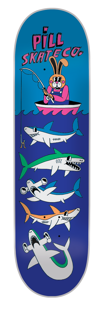 Pill - Tabla Fishing Sharks Blue 8.75x32.15 - Lo Mejor De The Pill Company - Solo Por $29990! Compra Ahora En Wallride Skateshop