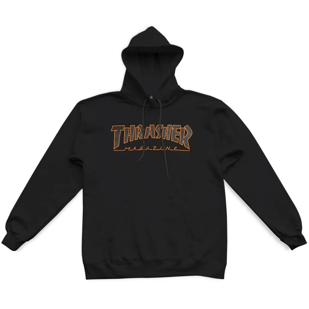 Thrasher - Poleron Canguro Outline Black/Orange | Lo Mejor del 2024 en ...