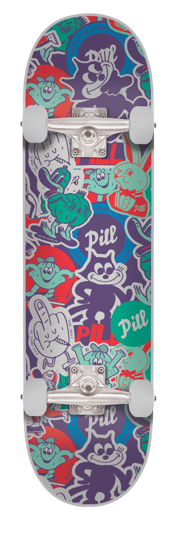 Pill - Tabla Completa Stickers Bomb Purple/Green 8.125 x 31.75