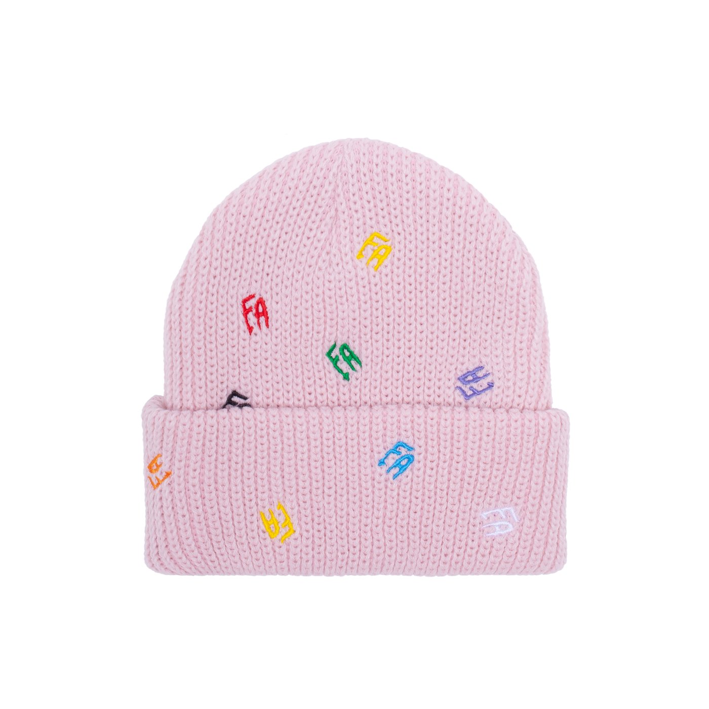 Fucking Awesome - Gorro Beanie Scattered FA Cuff Light Pink