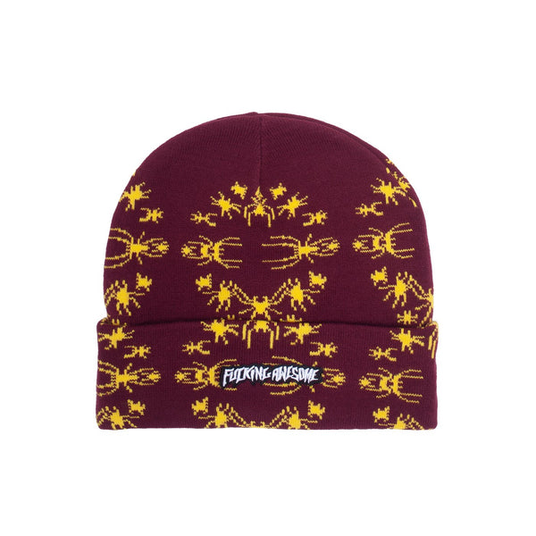 Fucking Awesome - Gorro Beanie Spider Stamp Cuff Maroon