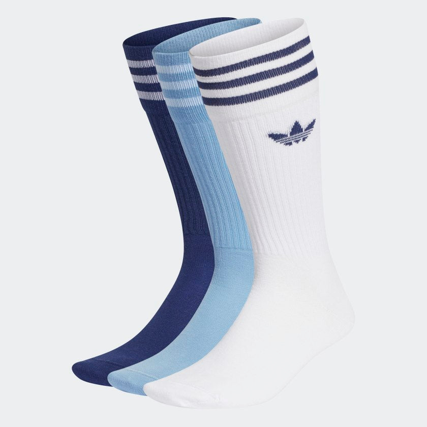 adidas - Calcetines SOLID CREW SOCK (9-11) 3 pares White/Night Sky/Ambient Sky