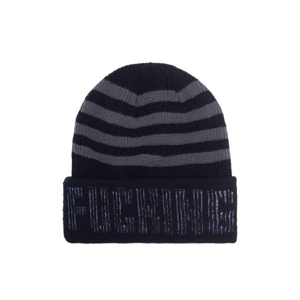 Fucking Awesome - Gorro Beanie World Striped Cuff - Black/Grey