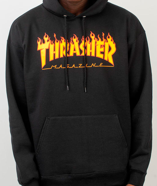 Thrasher - Polerón Canguro Flame Logo Black - Lo Mejor De Thrasher - Solo Por $59990.00! Compra Ahora En Wallride Skateshop