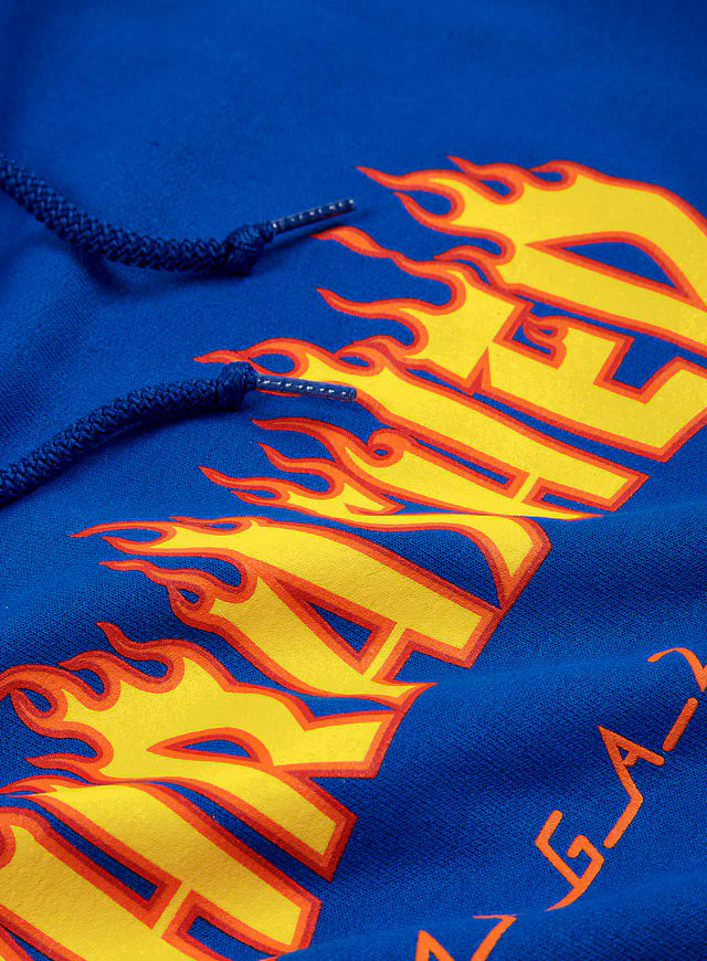 Thrasher - Polerón Canguro Flame Logo Royal Blue