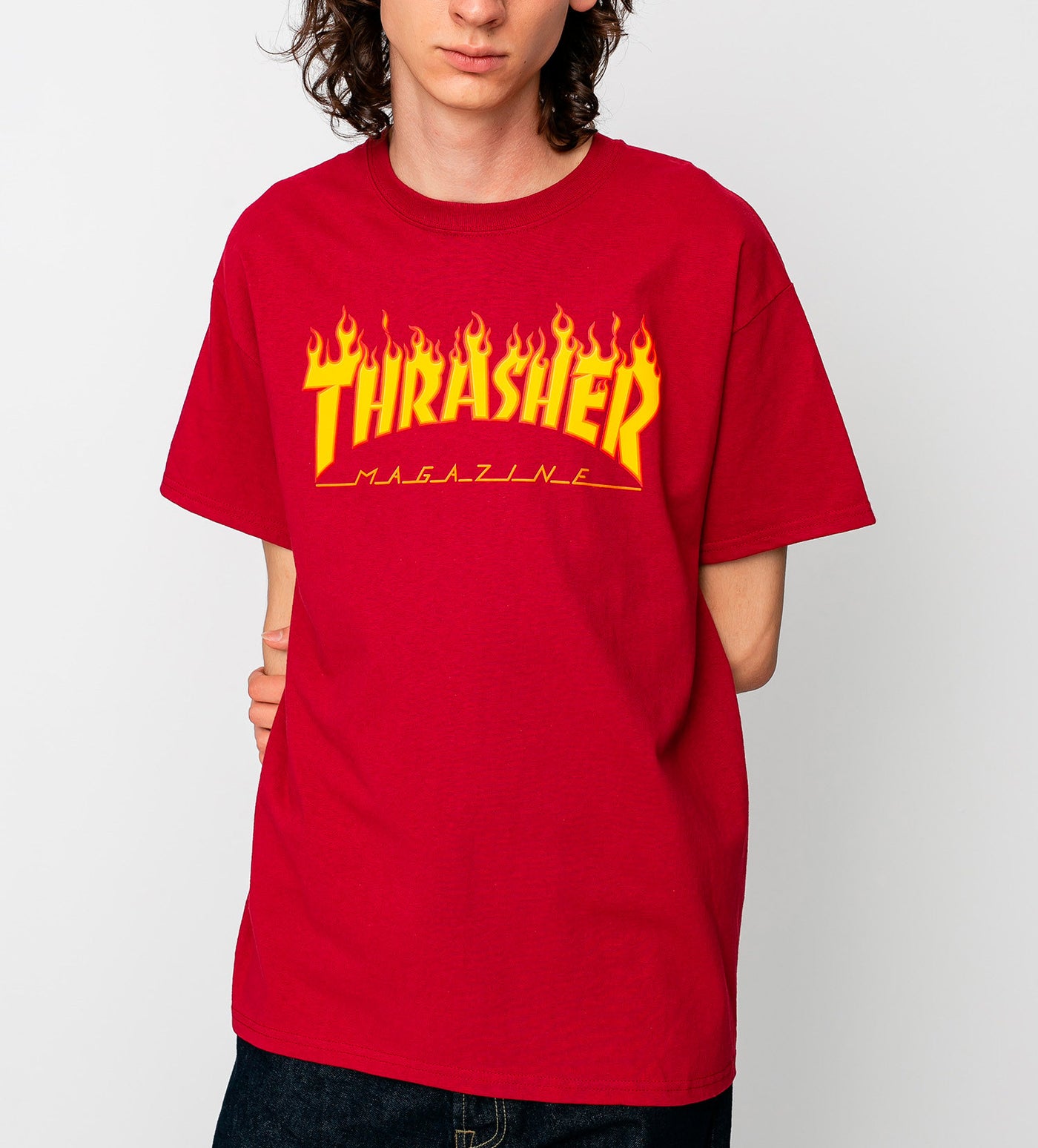 Thrasher - Polera Flame Logo Cardinal
