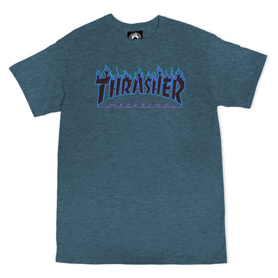 Thrasher - Polera Flame Logo Dark Heather - Lo Mejor De Thrasher - Solo Por $24990! Compra Ahora En Wallride Skateshop