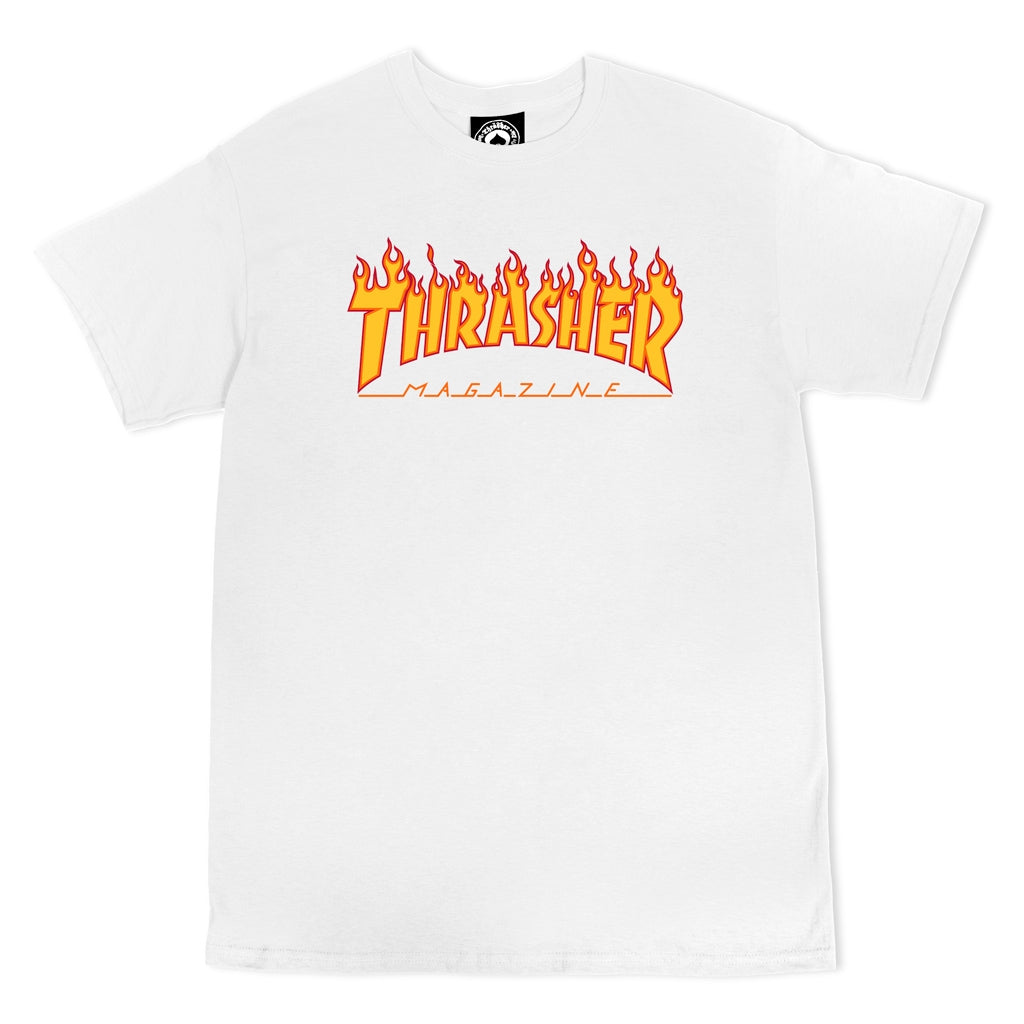 Thrasher - Polera Flame Logo White - Lo Mejor De Thrasher - Solo Por $12495! Compra Ahora En Wallride Skateshop