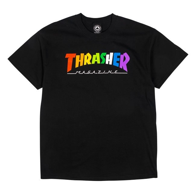 Thrasher - Polera Rainbow Mag Black