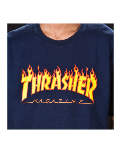 Thrasher - Polera Flame Logo Blue - Lo Mejor De Thrasher - Solo Por $24990.00! Compra Ahora En Wallride Skateshop