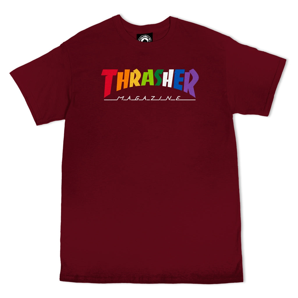 Thrasher - Polera Rainbow Mag Maroon