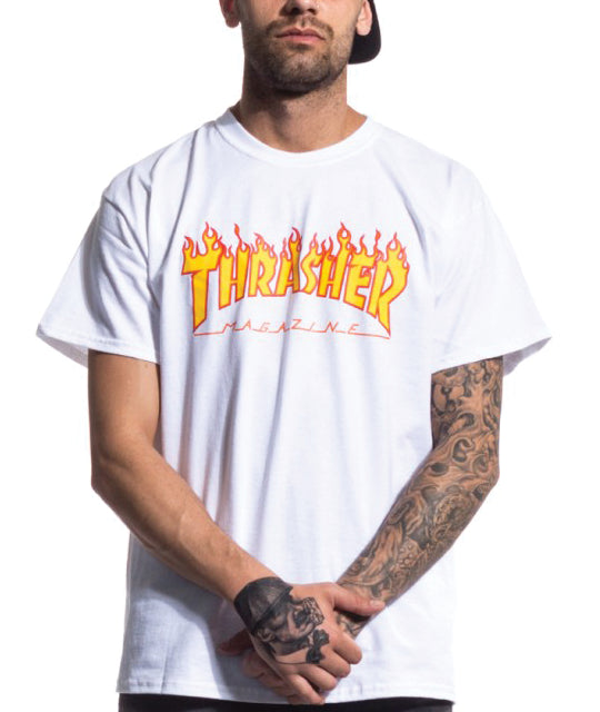 Thrasher - Polera Flame Logo White | Lo Mejor del 2025 en Wallride Thrasher - Polera Flame Logo White | Lo Mejor del 2025 en Wallride